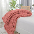 Bigacogo Chunky Knit Throw Blanket by Bigacogo