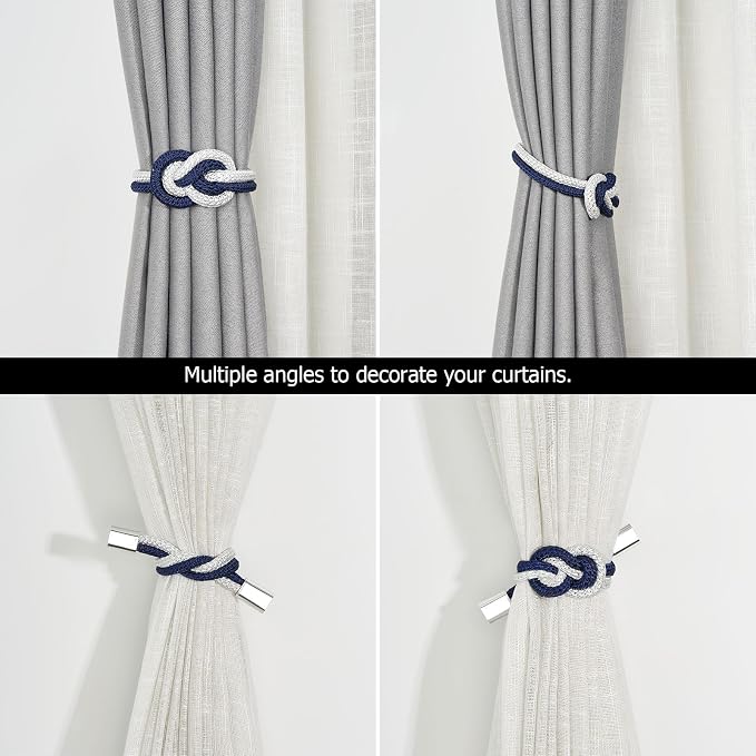 NICEEC 4 Pack Mini Magnetic Curtain Tiebacks Nordic Simple Style Drape Tie - Image 5