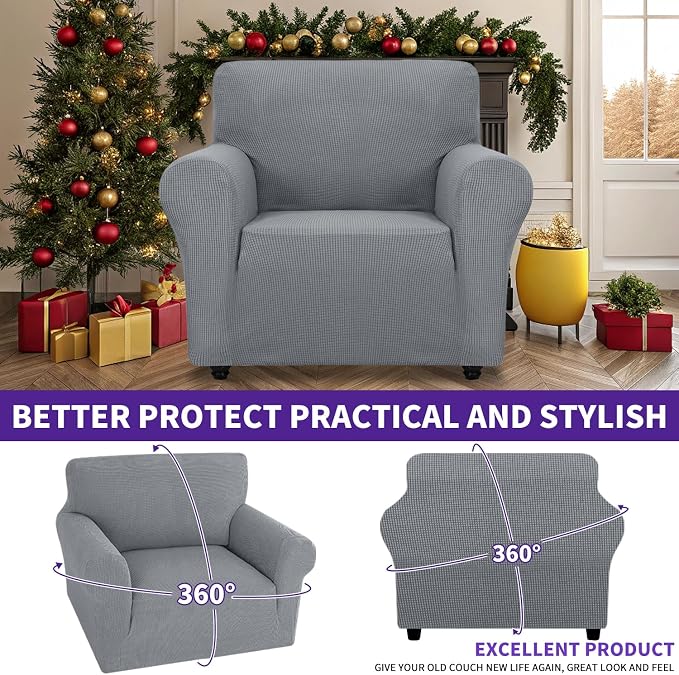 ZNSAYOTX Super Stretch Chair Slipcover Universal Sofa Chair Covers - Image 2