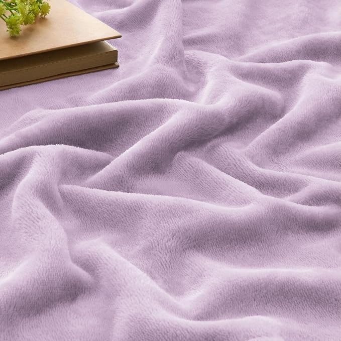 BEDELITE Fleece Blanket Twin Size Lilac Throw Blankets - Image 3