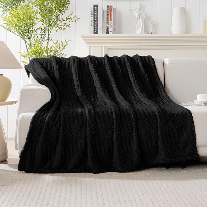 90x104 Inch Black King Size Blanket - Image 2