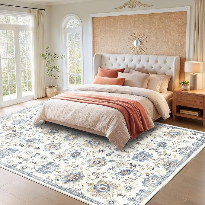 AMADA HOMEFURNISHING 8x10 Washable Area Rug, Low-Profile Large Area Rug - Image 8