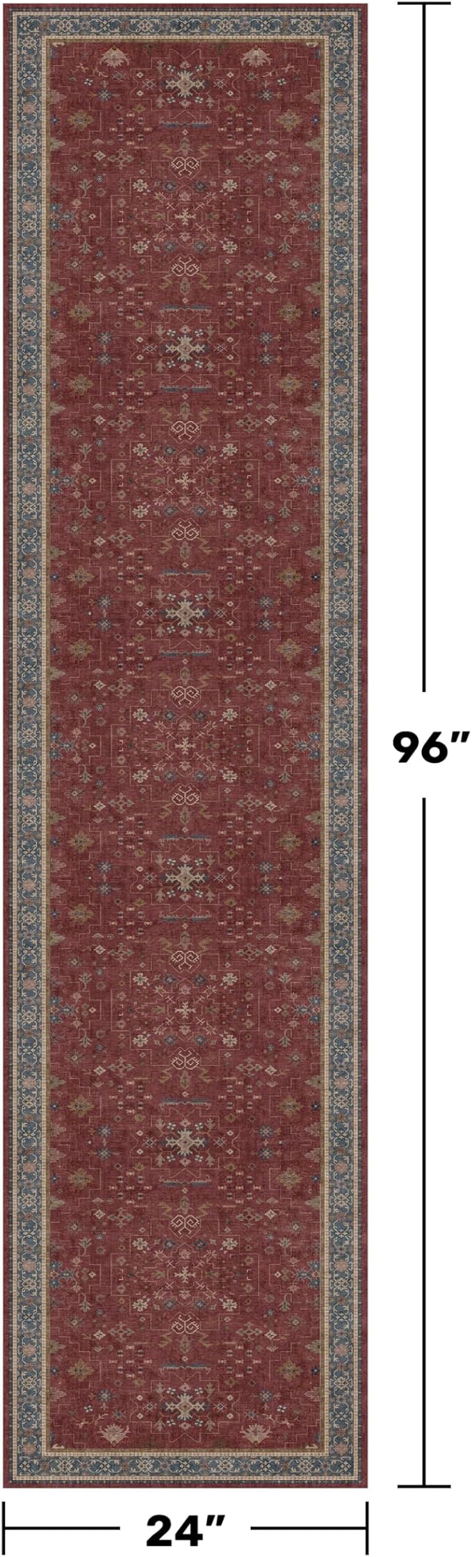 Red 2x8 Long Hallway Runner Rug - Image 2