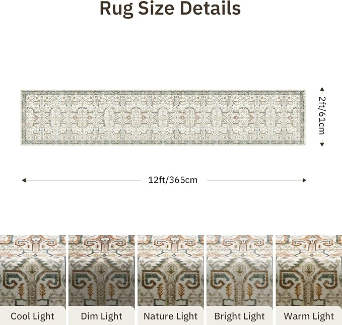 Hallway Washable Runner Rug 2x12 - Image 2
