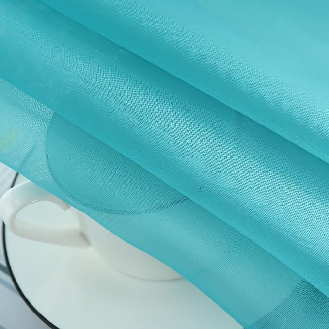 SpaceDresser Sheer Voile Window Treatment. Rod Pocket Curtain Panels - Image 6