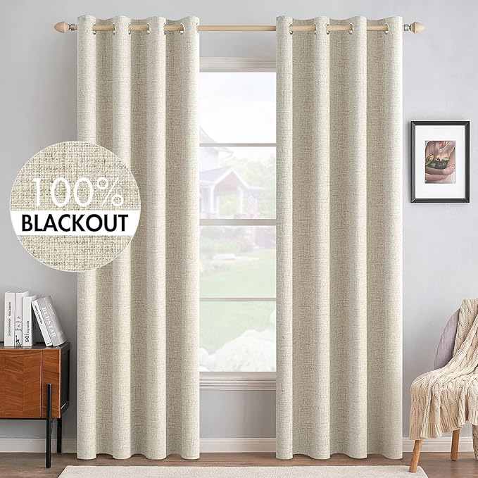 MIULEE 100% Blackout Polyester Textured Curtains by MIULEE