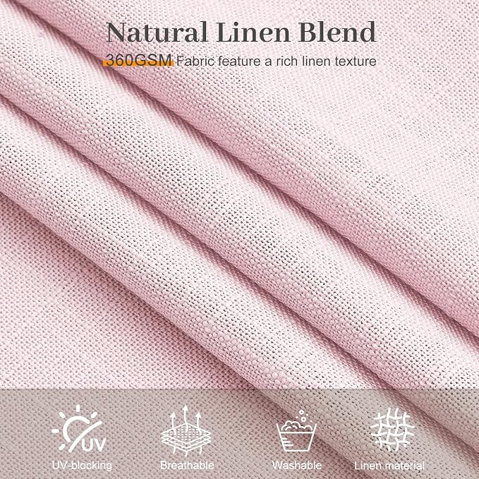 IVAPUPU Light Pink Pinch Pleated Curtains 90 Inch - Image 7