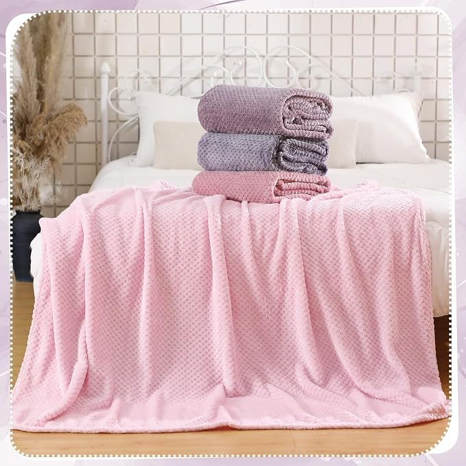 Newwiee 4 Pcs Flanne Fleece Throw Blanket - Image 5