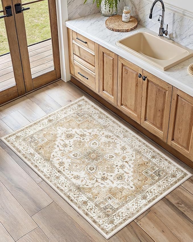 AMADA HOMEFURNISHING 2x4 Washable Area Rug, Low-Profile Entryway Rug - Image 7