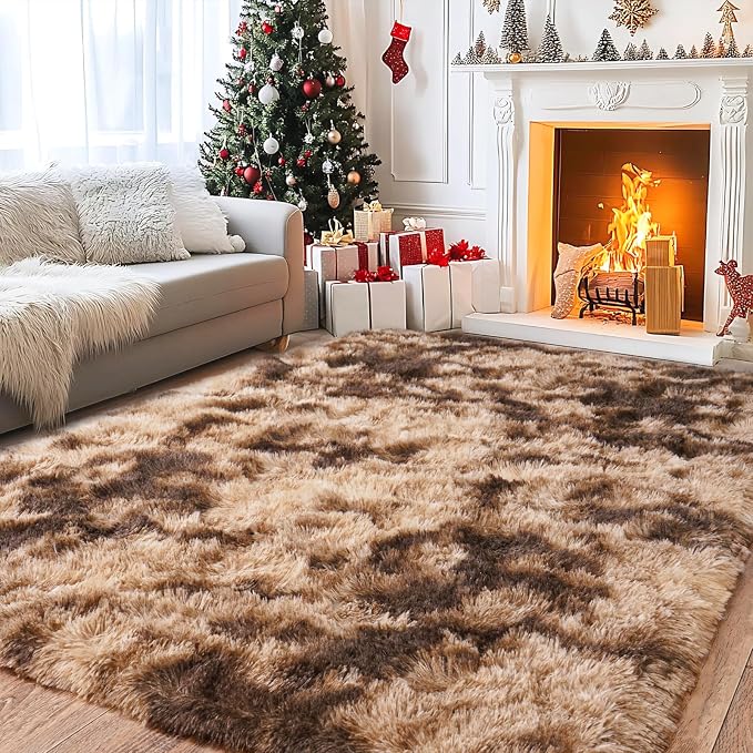 Pionblank Super Fluffy Brown Rug by PIONBLANK
