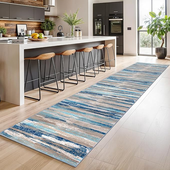 Lansny Modern Abstract Runner Rug 2.6x14 - Image 2