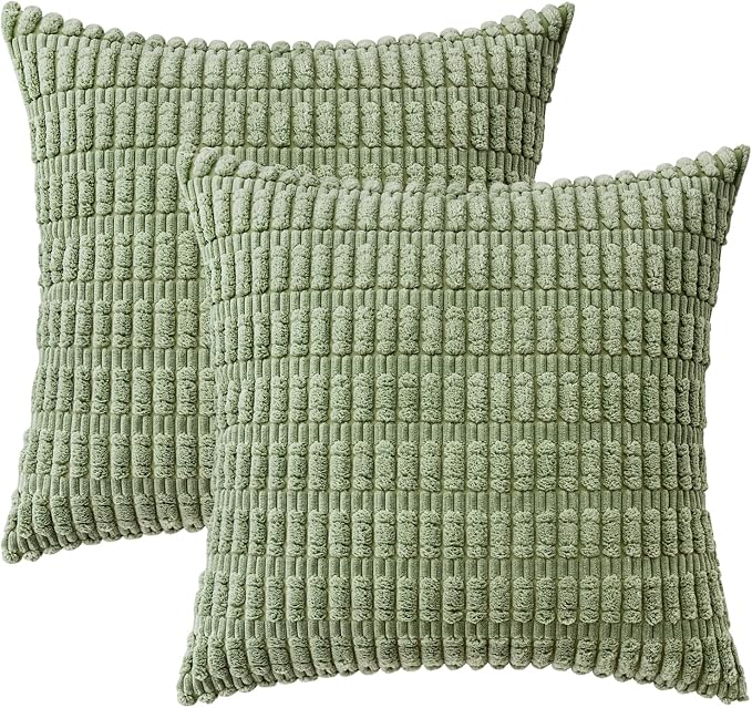 MIULEE Pack of 2 Spring Corduroy Decorative Throw Pillow Covers 18x18 Inch Soft - Image 6