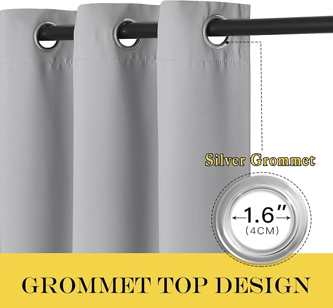 NICETOWN Blackout Silver Grey Doorway Curtain - Image 4