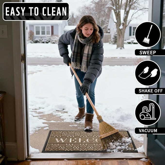 Yimobra Welcome Mat Outdoor Indoor, All-Season Waterproof Front Door Mat - Image 7