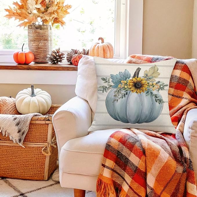 Fall Decorations for Home, Fall Pillow Covers 18 x 18 Inch Set of 4, Hello - Image 5