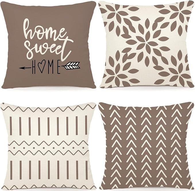 YCOLL Pillow Covers 20x20 Set of 4, Modern Sofa Throw Pillow Cover, Decorative by PillowCoversExpert