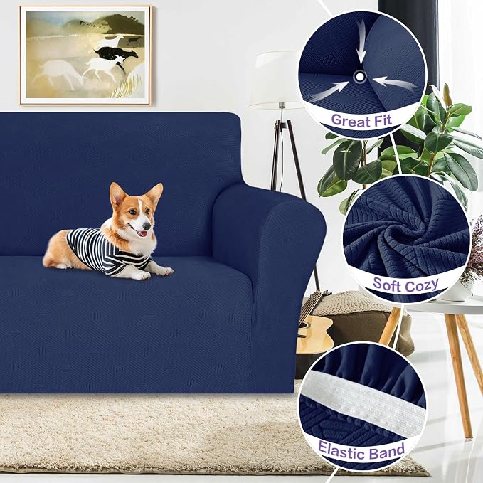 ZNSAYOTX Super Stretch Loveseat Covers, New Striped Love Seat Slipcover - Image 4