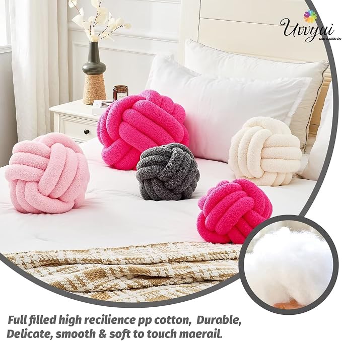 Uvvyui Knot Pillow Ball, Soft Home Decorative Pillows, Round Throw Pillow - Image 3
