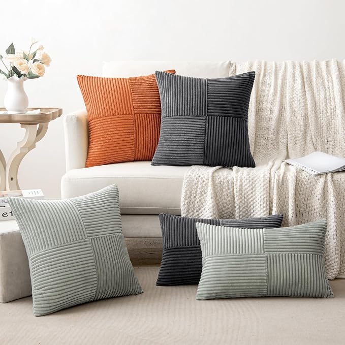 MIULEE Silver Grey Decorative Euro Sham Pillow Covers 24x24 Inch - Image 5