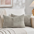 Fancy Homi 2 Packs Neutral Grey Lumbar Decorative Throw Pillow Covers 14x22 Inch by Fancy+Homi
