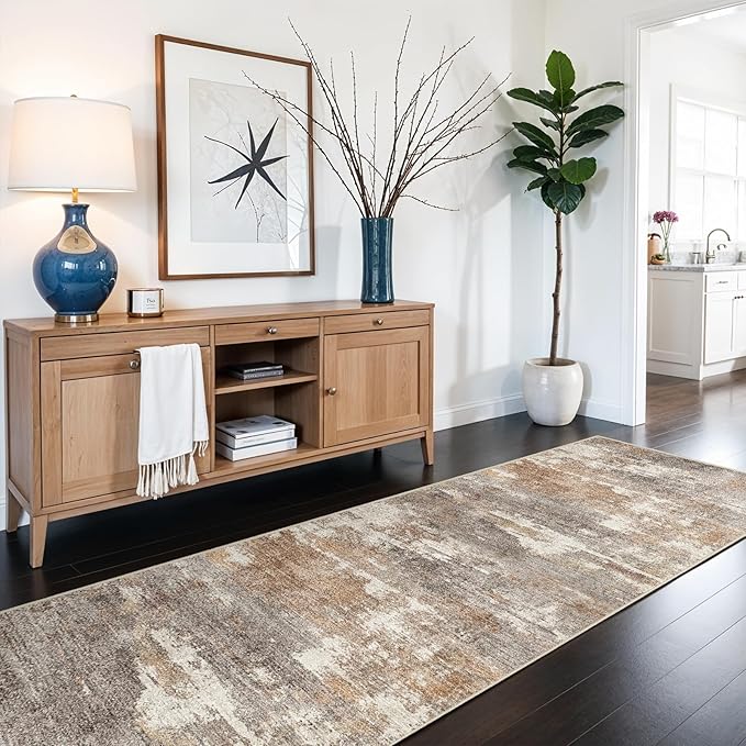 3x6 Washable Kitchen Runner Rug: Modern Abstract Runners - Image 2