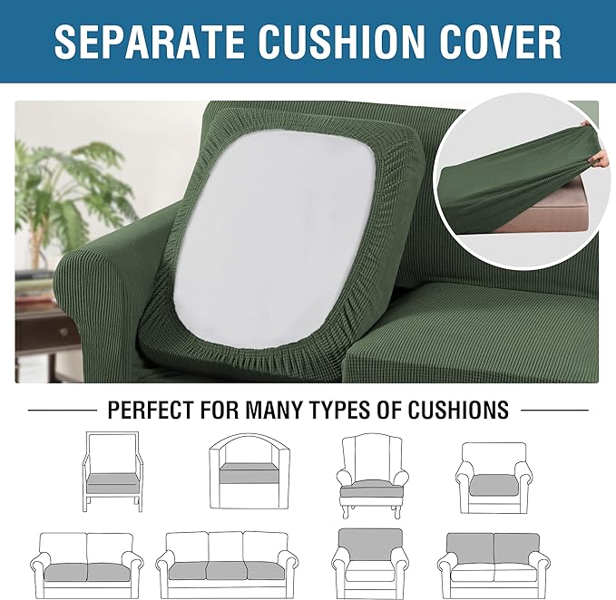 H.VERSAILTEX 3 Piece Stretch Sofa Covers - Image 5