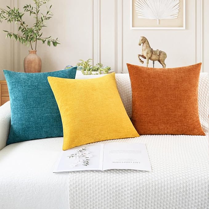 CaliTime Fall Throw Pillow Covers Decorative 16 X 16 Inches Pack of 2 Cozy - Image 5