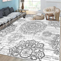 HEBE Washable Area Rug 6'x9' Non Slip Soft Distressed Medallion Bedroom & by HEBE