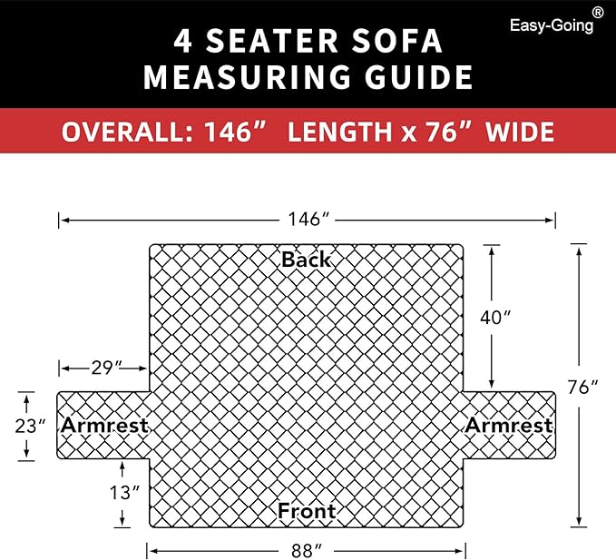 Easy-Going 4 Seater Sofa Slipcover Reversible Sofa Cover Water Resistant Couch - Image 6