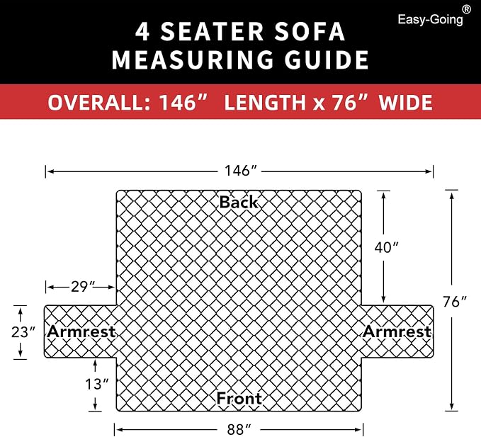 Easy-Going 4 Seater Sofa Slipcover Reversible Sofa Cover Water Resistant Couch - Image 6