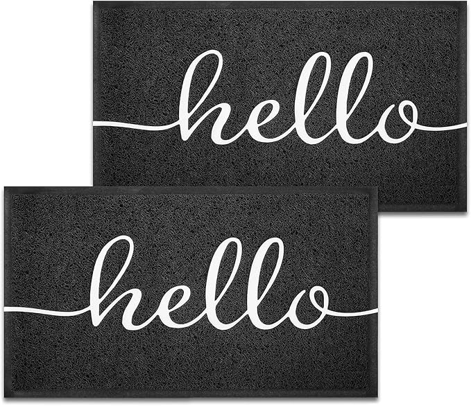EARTHALL Door Mat 2-Pack Outside Inside Hello Doormat 30"x17.5" Durable Floor - Image 8