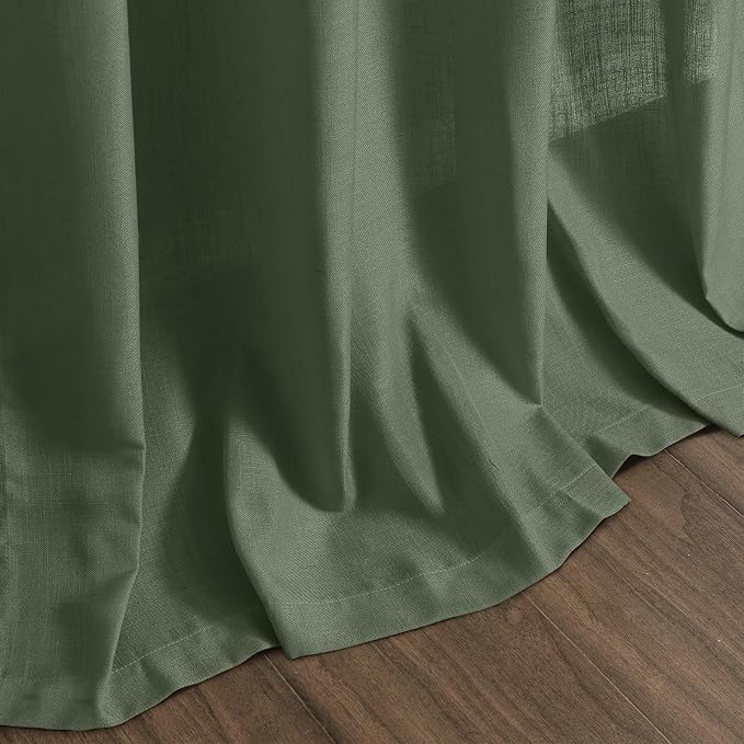 Nanspring Forest Green Linen Curtains 96 Inches Long - Image 8