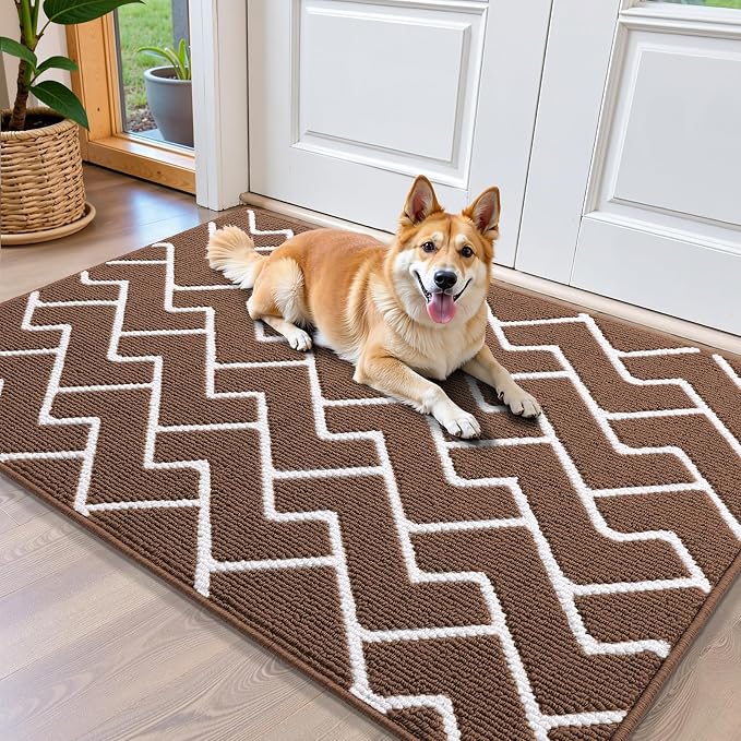 OLANLY Front Door Mat, Non-Slip Rubber Backing, Dirt Resistant and Absorbent by OLANLY