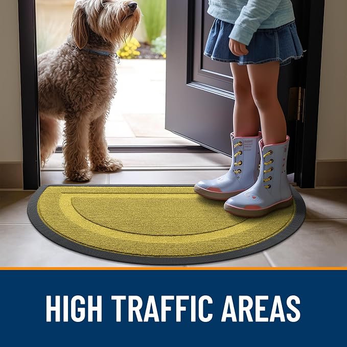 OLANLY Half Circle Front Door Mat Outside 71x23 All-Season Rubber Doormat | - Image 6