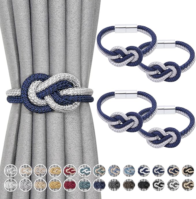 NICEEC 4 Pack Mini Magnetic Curtain Tiebacks Nordic Simple Style Drape Tie by NICEEC