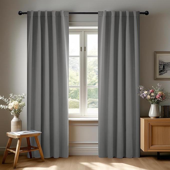 Deconovo Blackout Curtains, Thermal Insulated, W42 x L72 2 Panels, Back Tab by Deconovo