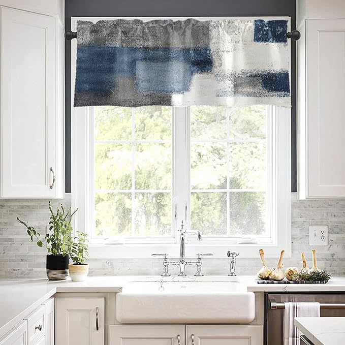 Emvency 4 Pack Valances Window Treatments, 52x12 Inch Rod Pocket Valances - Image 5