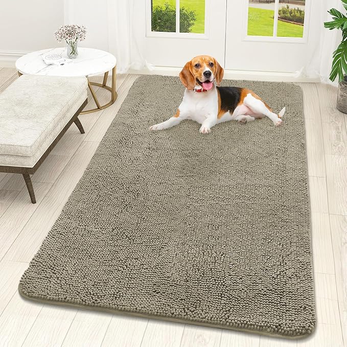 OLANLY Dog Door Mat for Muddy Paws 59x32, Absorbs Moisture and Dirt, Absorbent by OLANLY