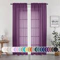 OWENIE Plum Sheer Curtains, Sheer Curtains 84 Inches Long 2 Panels Set by OWENIE