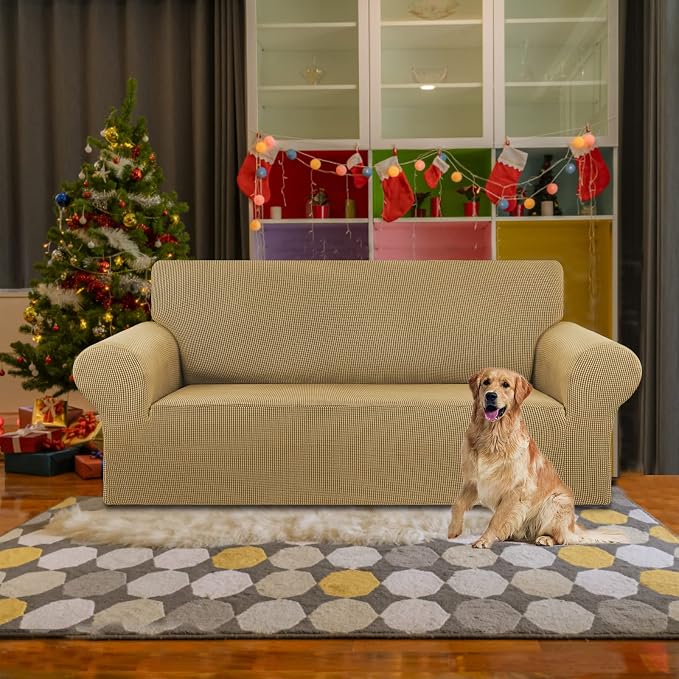 KEKUOU Stretch Loveseat Sofa Cover Slipcover, Couch Covers - Image 2