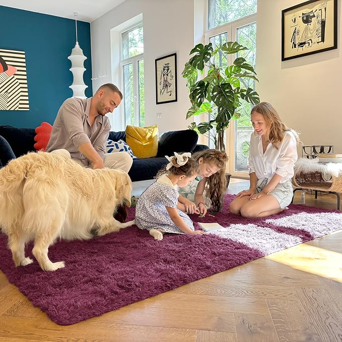 OLANLY 3x5 Machine Washable Small Bedside Rug, Soft Fluffy Shaggy Rugs - Image 7