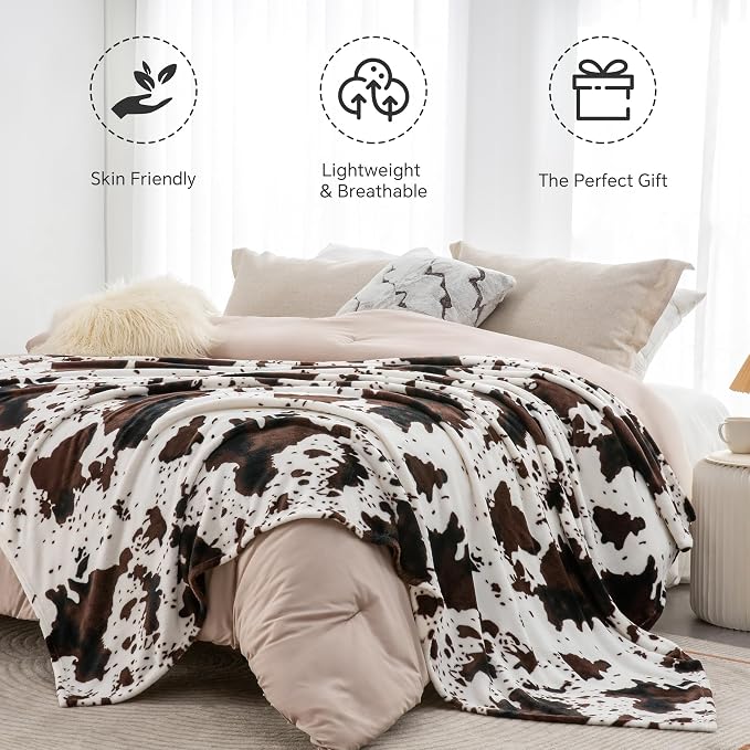 BEDELITE Cow Print Throw Blanket - Image 2