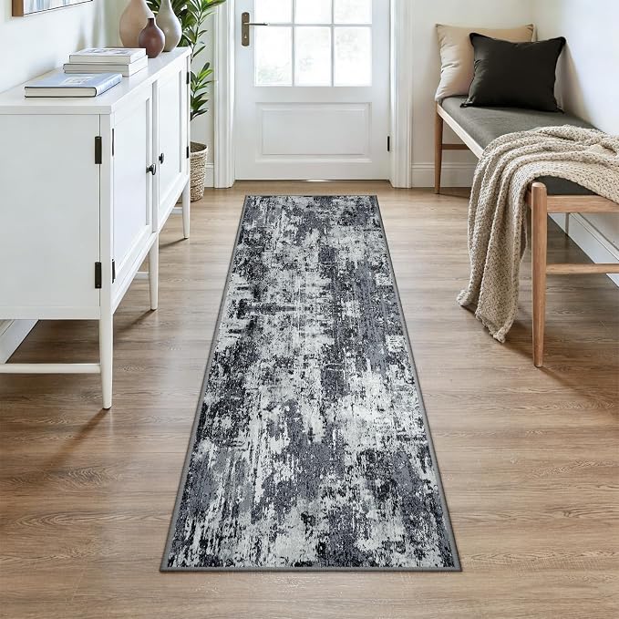Washable Area Rugs 2x7 Non-Slip Modern Abstract Soft - Image 2