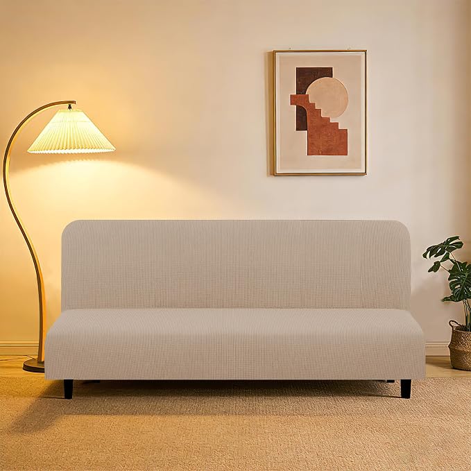 U-NICE HOME Stretch Futon Cover Armless Bed Slipcover - Image 2