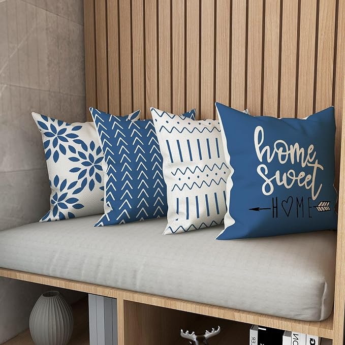 YCOLL Pillow Covers 20x20 Set of 4, Modern Sofa Throw Pillow Cover, Decorative - Image 5