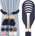 6 Pack Magnetic Curtain Tiebacks Cotton Hand Woven Tie Back Decorative Rope by CurtianTiebacks
