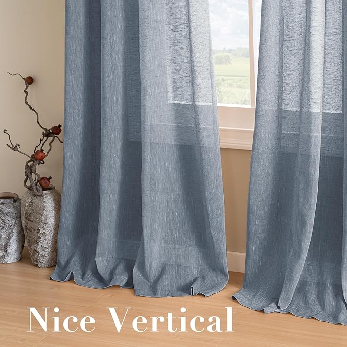 H.VERSAILTEX Linen Curtains Natural Linen Blended Curtain Panels - Image 7