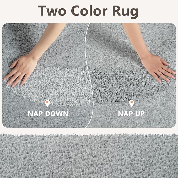 2x6 Light Grey Solid Runner Rug Washable Non-Slip - Image 9
