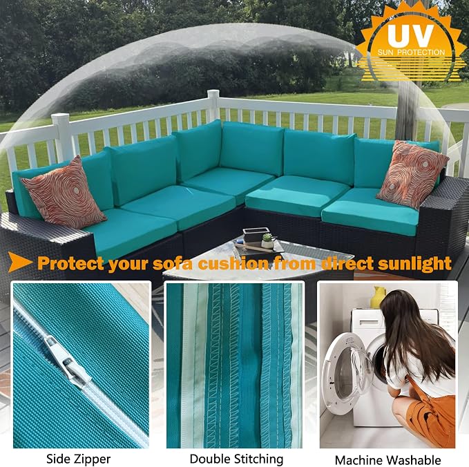 Sqodok Outdoor Cushion Covers 24x24 inch, Wicker Chair - Image 4