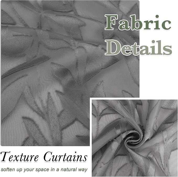 Lecloud Leia Charcoal Grey Sheer Valances - Image 4
